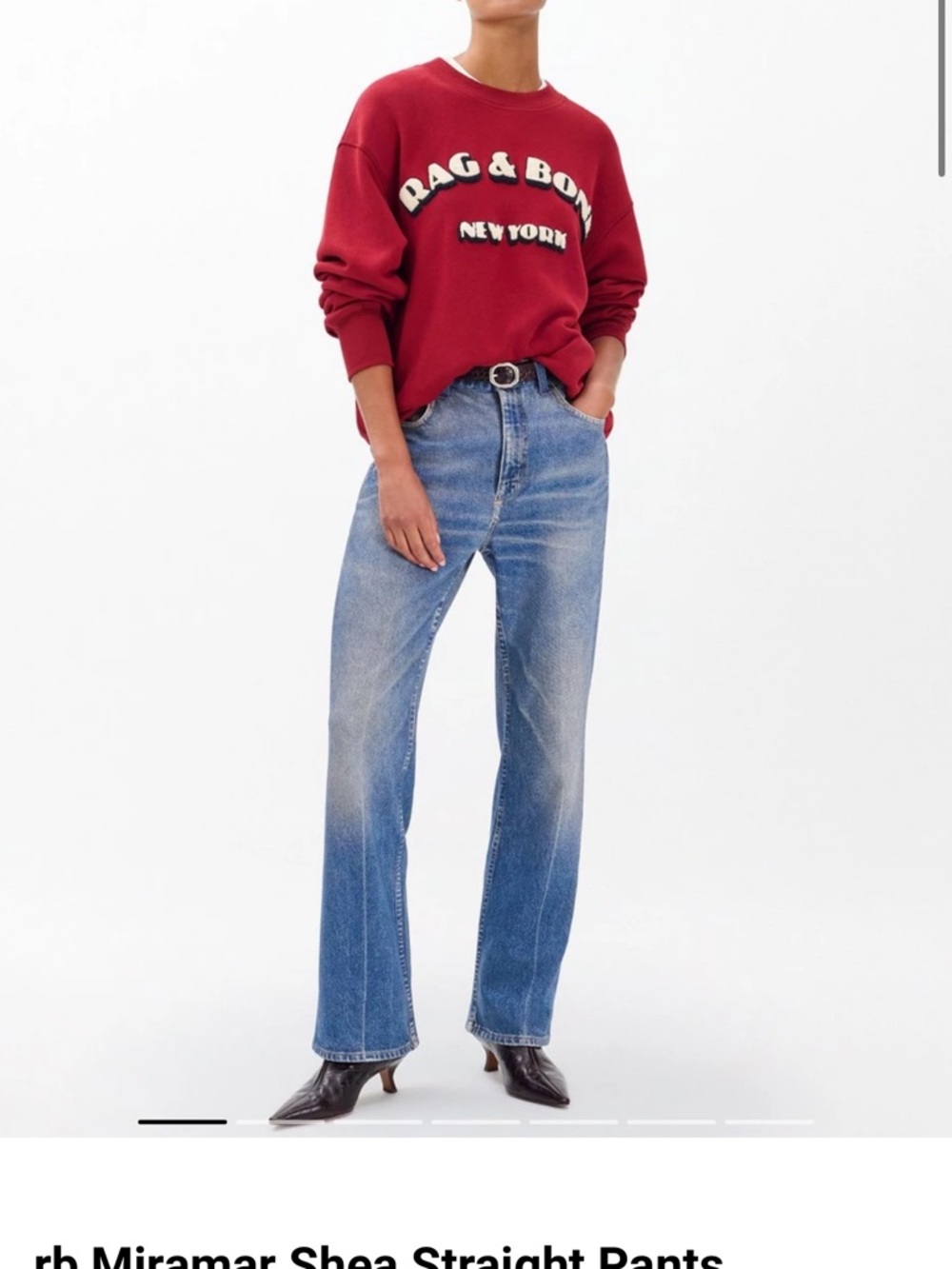 rag & bone Blue Women’s Jeans - Dark Wash Miramar terry straight leg